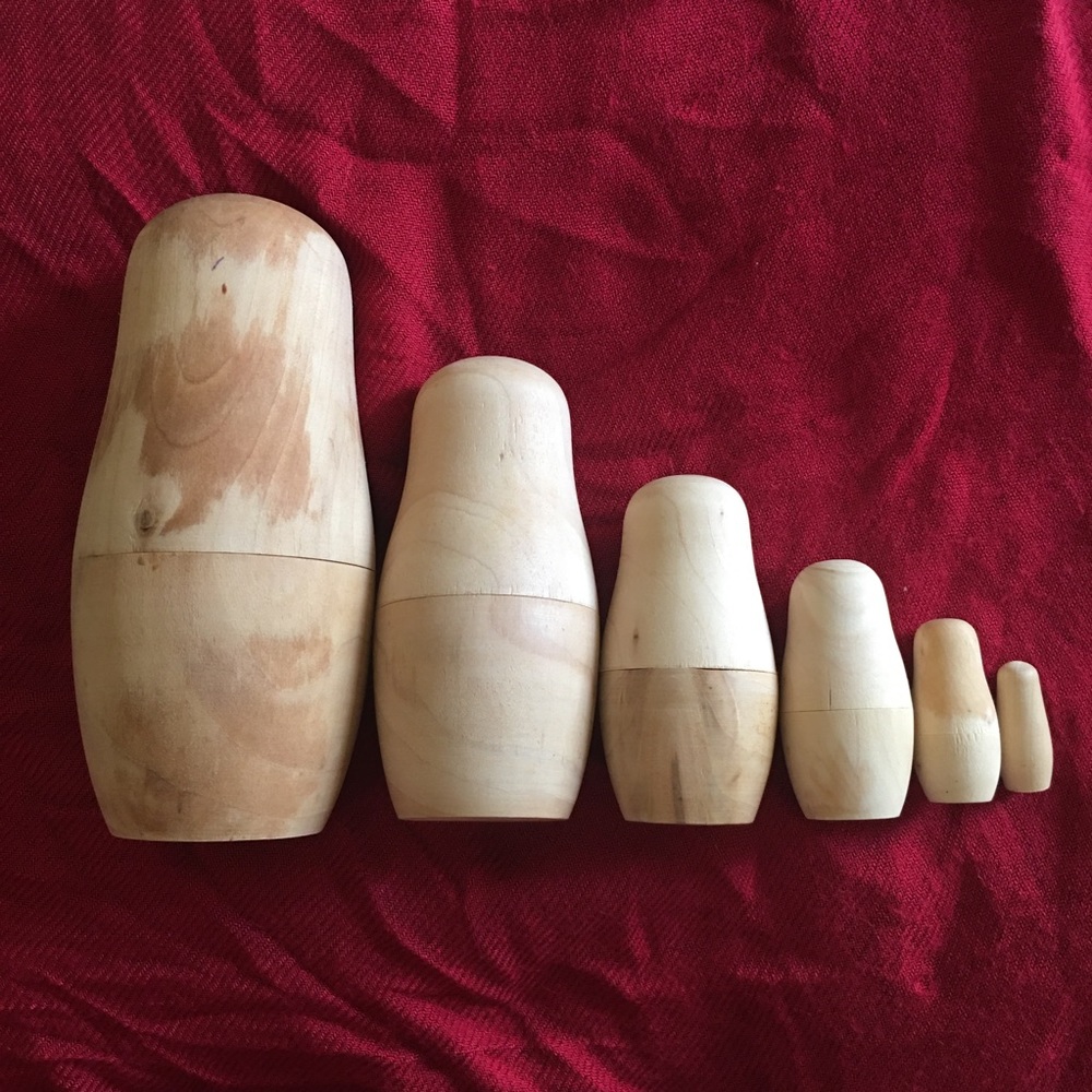 DIY 6 Blank Nesting Dolls
